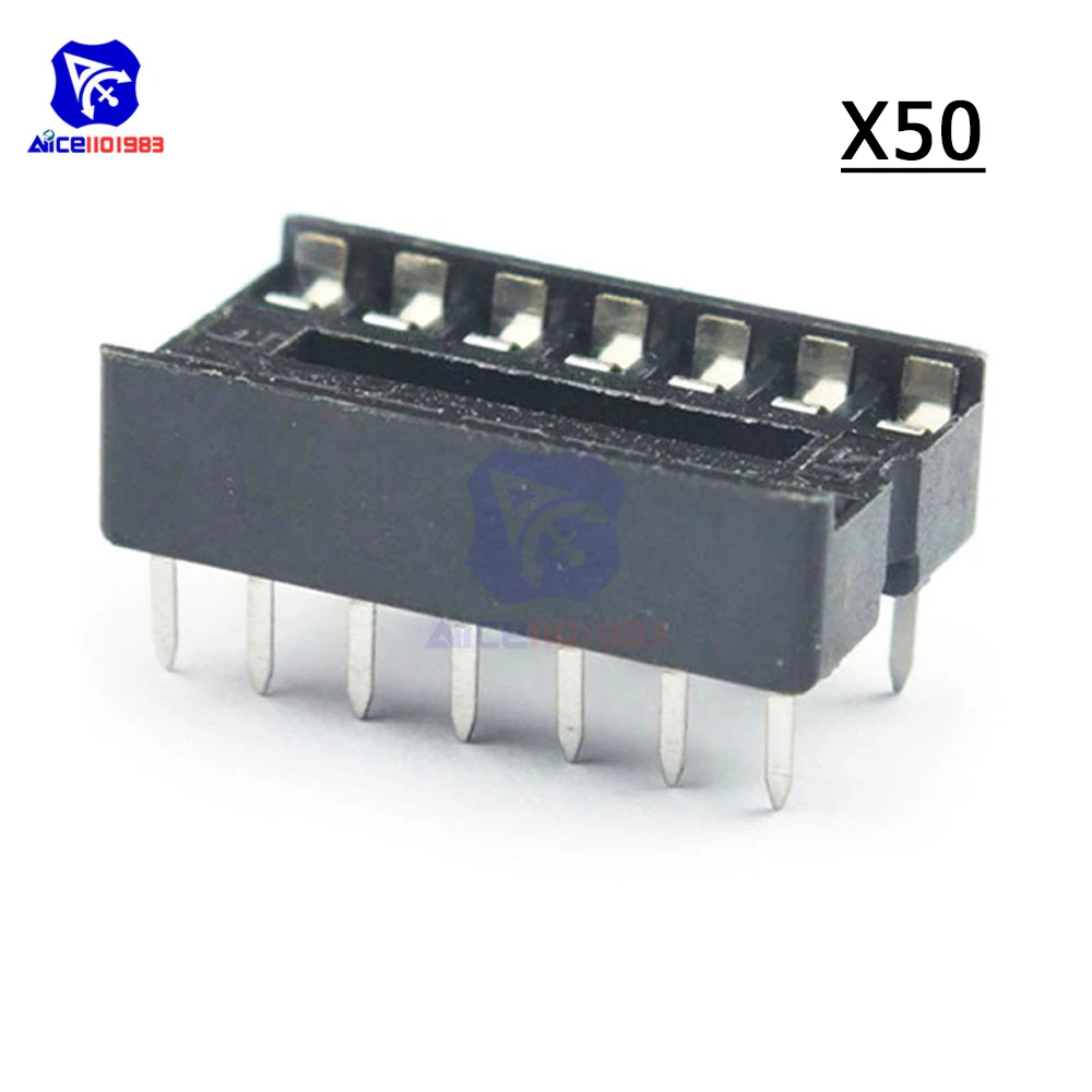 Diymore 50 шт./лот IC гнездо DIP-14 14-контактный адаптер паяльный Тип | Электронные
