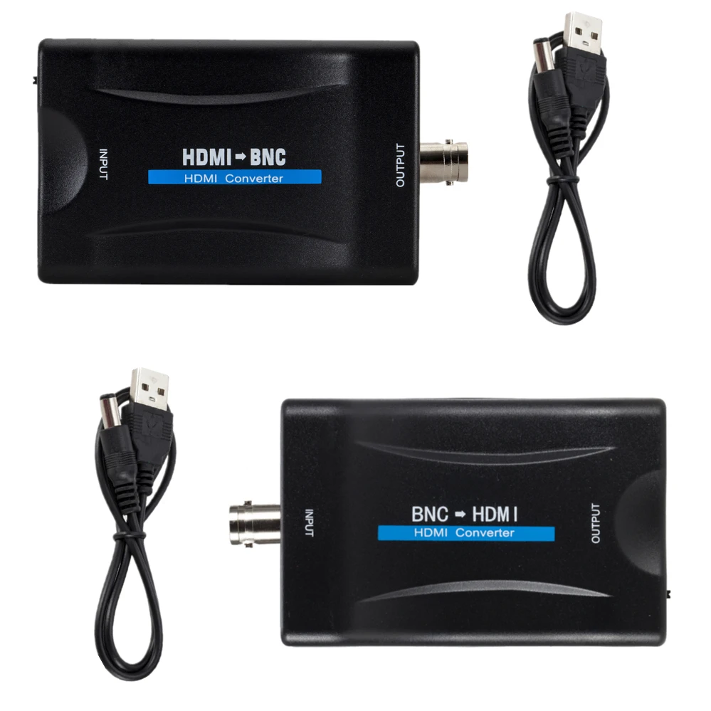 PzzPss BNC To HDMI-compatible and HDMI-compatible to BNC Converter Display HD 1080P/720P Video Adapter Surveillance Monitor