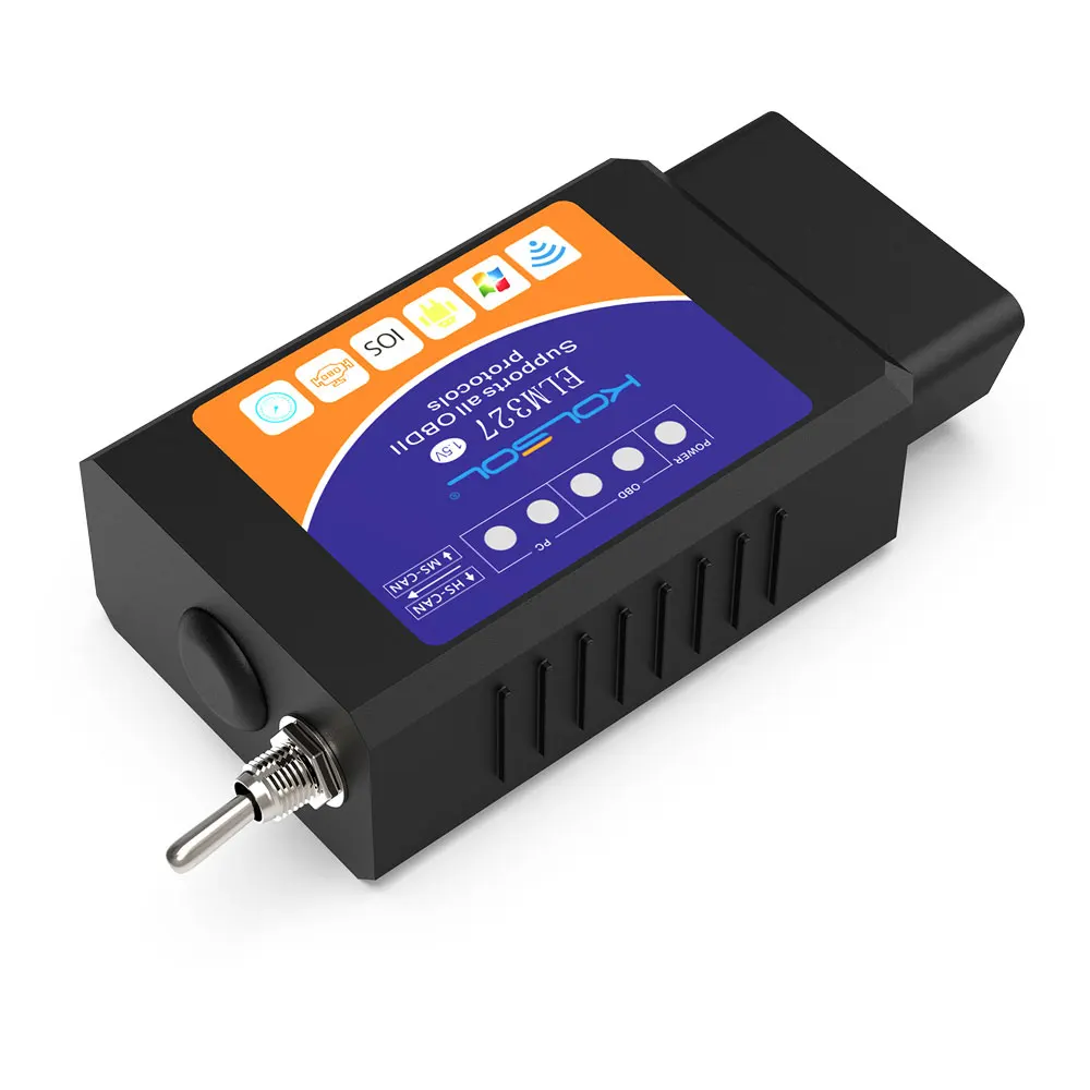 KOLSOL беспроводной ELM327 для Ford ELMconfig CH340+ 25K80 чип HS-CAN/MS-CAN ELM 327 V1.5 OBD2 сканер кода