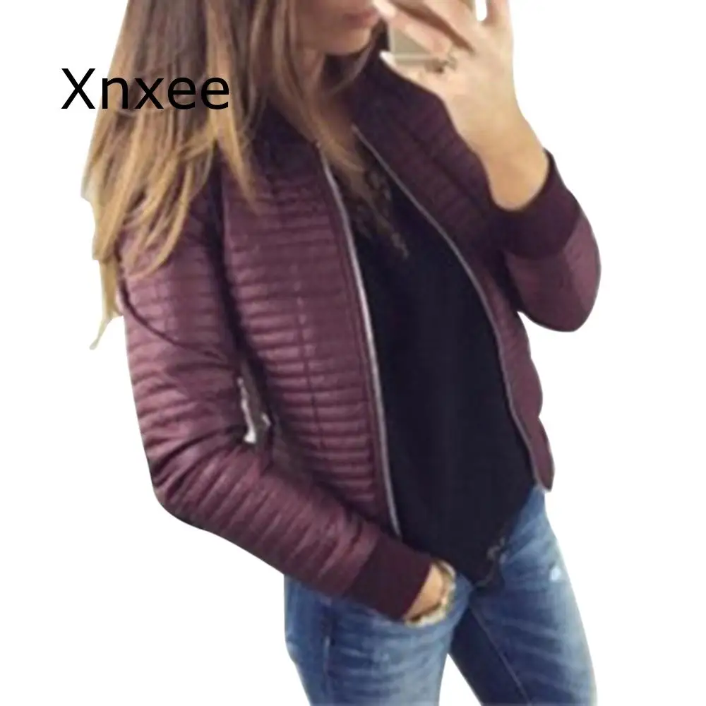 

Women Parka Winter Basic Slim Short Coat Casual Female Zipper Warm Padded Jackets Outwear
