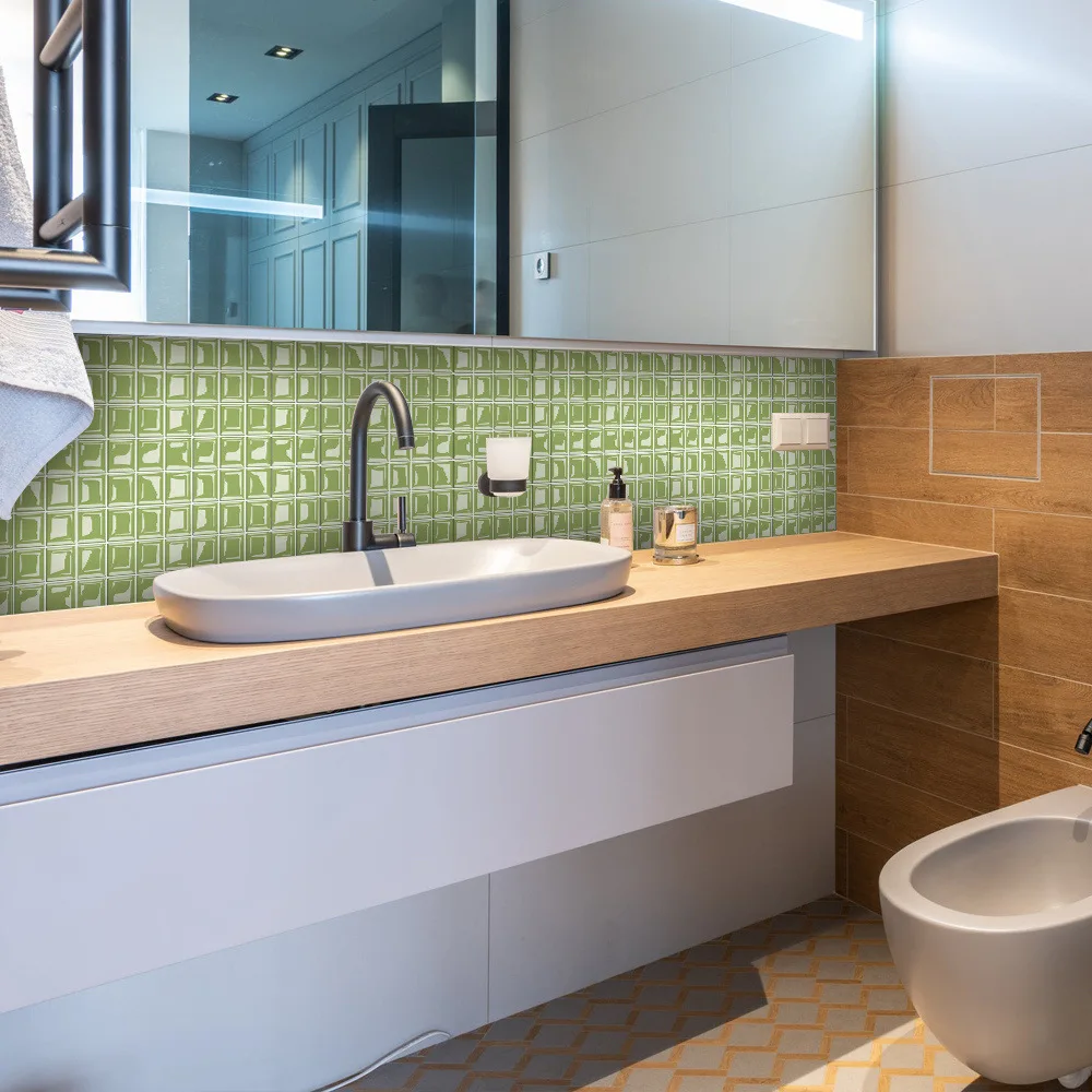 Наклейка для Мозаичной Плитки 3D самоклеящаяся Съемная настенная бумажная плитка