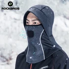 Зимняя Теплая Флисовая термомаска ROCKBROS с флисовой подкладкой, сохраняющая тепло, Ветрозащитная маска для лица, нагрудники для катания на лыжах, сноуборде и шеи
