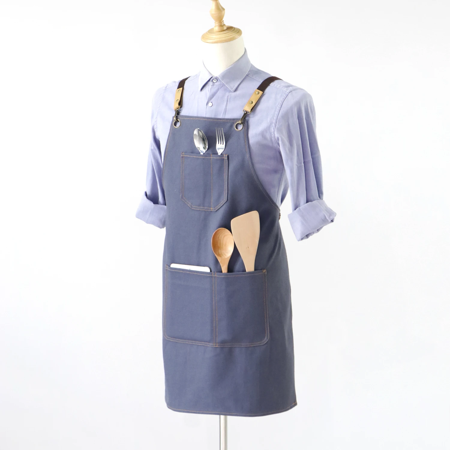 Модный холщовый кухонный семейный Мужской рабочий фартук шеф повара для гриля