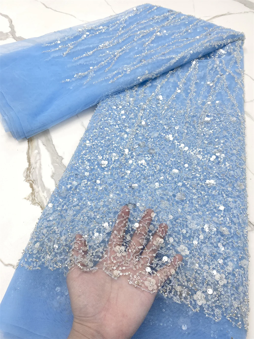 

XIYA блестки, французские бусины, кружевная ткань, 2021, Высококачественная африканская кружевная ткань, ткань для свадьбы 4161B