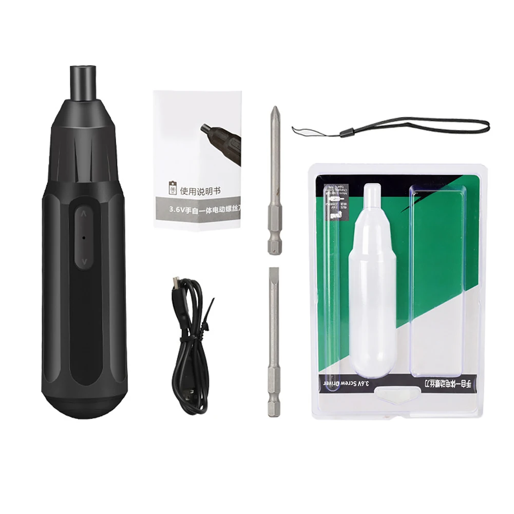

Repair Multifunctional USB Rechargeable Household 3.6V Electric Screwdriver For Mobile Phone Cordless With 2 Screw Bits Manual