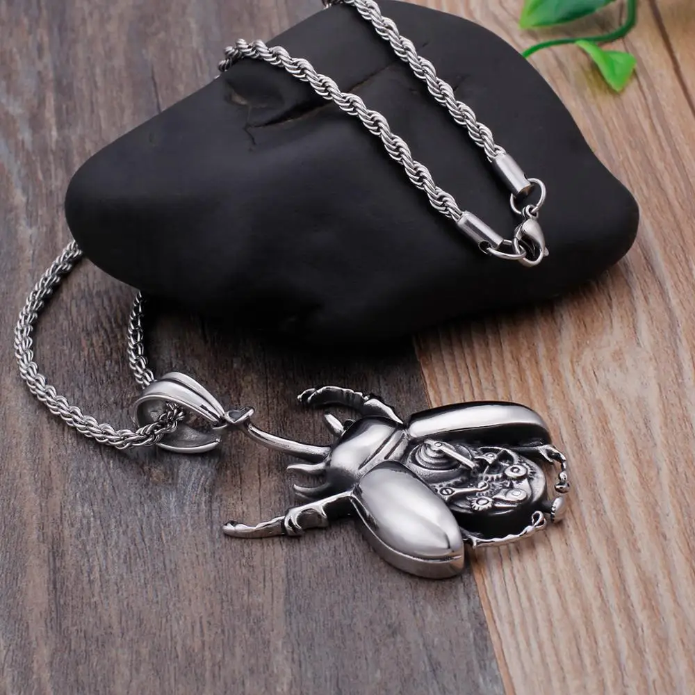 Мужской кулон Fongten ожерелье из нержавеющей стали в стиле ретро с большими