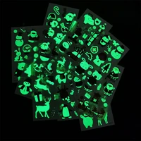 christmas tattoo stickers luminous child kid temporary fake tattoos glow in the drk stick on face arm leg for children body art