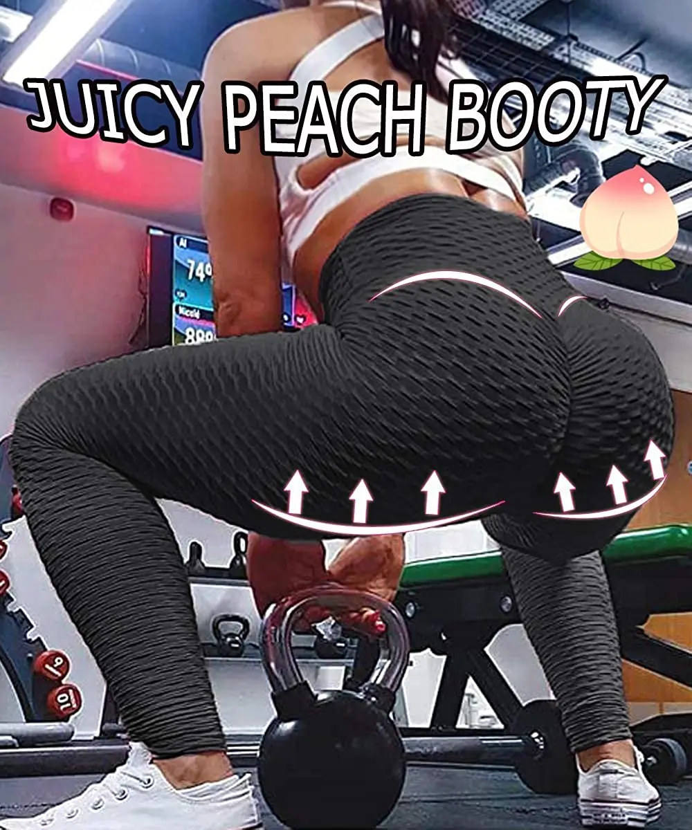 Женские эластичные штаны для йоги с эффектом пузырьковой текстуры|Штаны йоги| |