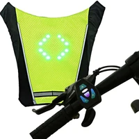 cycling bicycle led vest wireless safety reflective turn signal light vest for riding night guiding