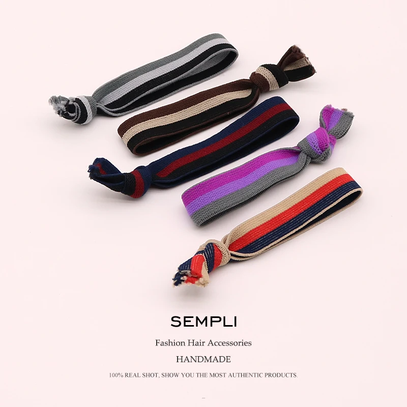 Sempli 100% нейлоновые Лоскутные высокоэластичные резинки для женщин волос бархатные