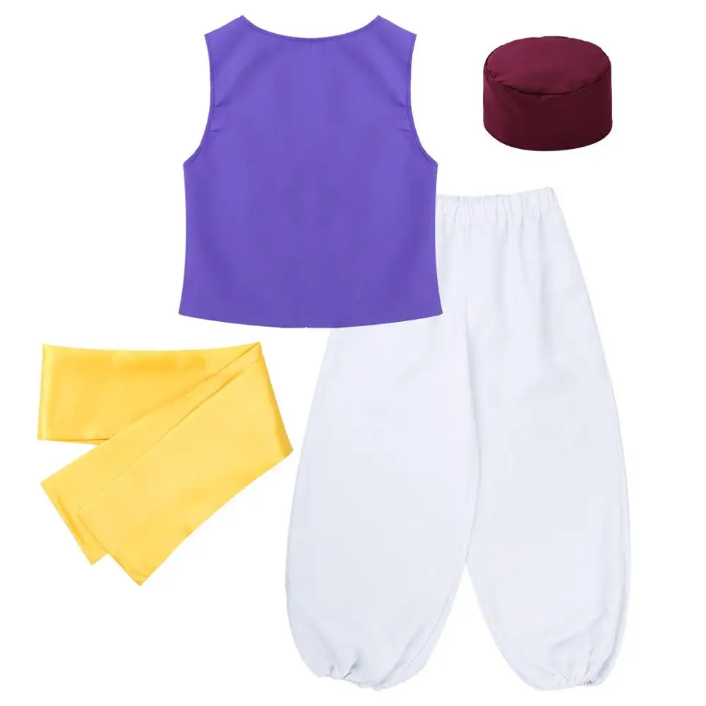 Мужской взрослый арабский принц Косплей Костюм для Хэллоуин фиолетовый жилет с