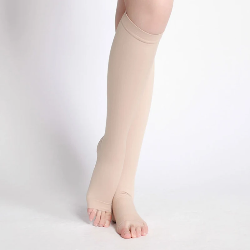 Медицинские компрессионные чулки IDEALSLIM 34-46 мм рт. Ст. Для йоги с открытым носком