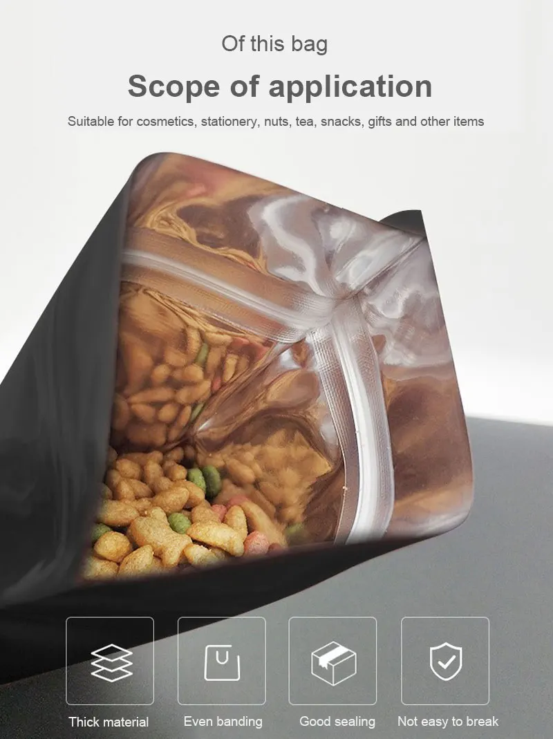 Новый вертикальный матовый черный из алюминиевой фольги мешки Ziplock мешок дой Пак