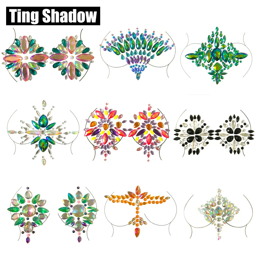 3D Кристальные блестящие драгоценности стикер татуировки для женщин модное тело