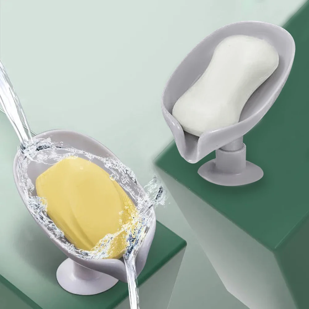 

Leaf Shape Soap Holder Bathroom Shower Storage Box Punch-Free Dish Plate Tray Bathroom Soap Holder Case Supplies Gadgets