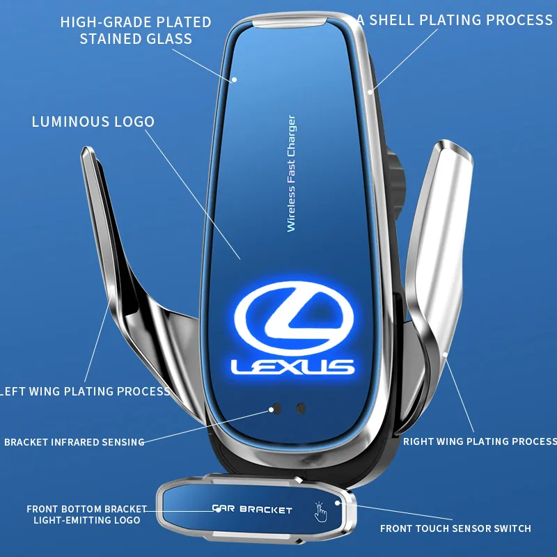 Автоматический зажим для беспроводной зарядки Автомобильный держатель