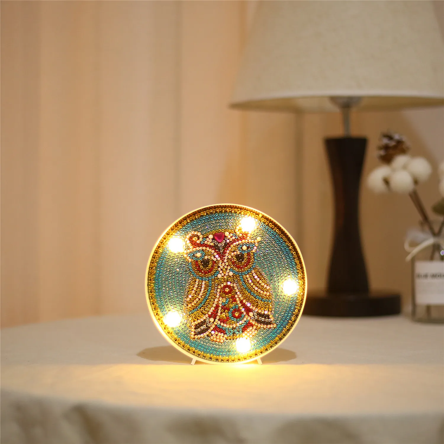 LED-ZXD007 5D DIY Алмазная картина светодиодный светильник Снеговик специальная форма мозаика вышивка Сова незавершенный комплект Рождественский подарок - Цвет: LED-ZXD007