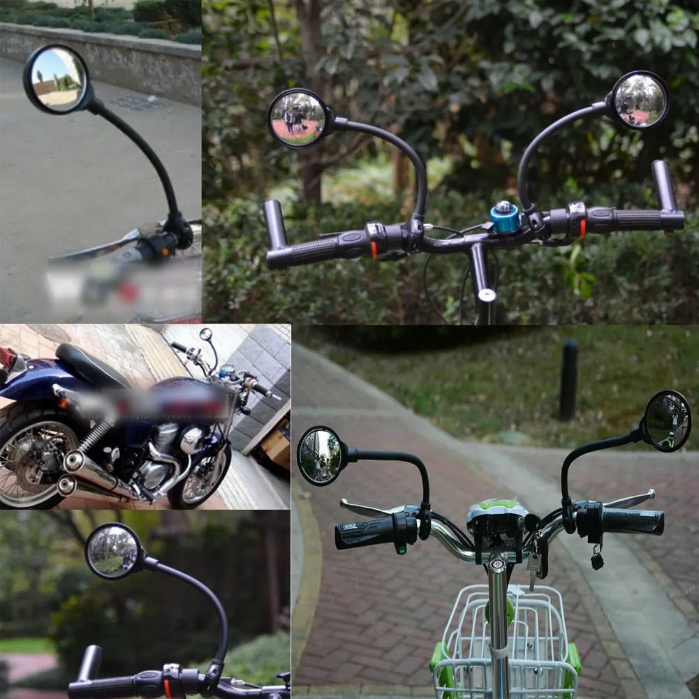 

1/2Pcs Bike Hose Rearview Mirror MTB Rear 360 Adjustable Rotate Mirrors Wide Angle Rear View Impact-Resistant Durable