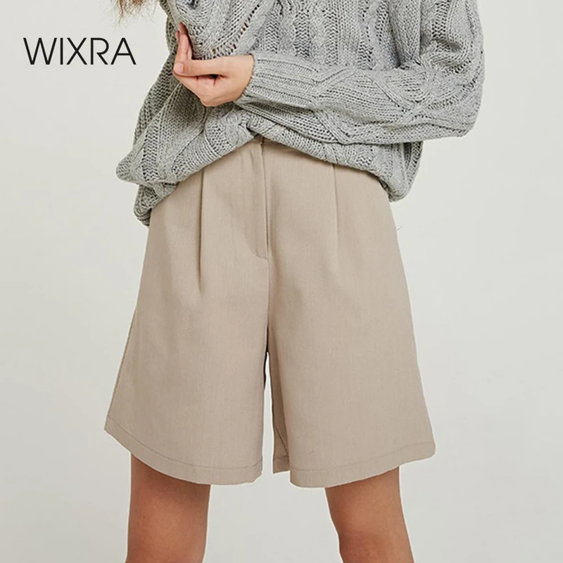 Wixra 2019 новые твердые повседневные женские шорты с высокой талией карманы летние