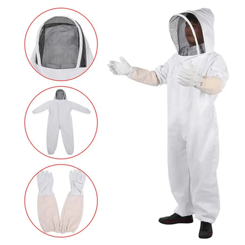 

2022 Новый профессиональный пчеловодческий костюм с вентиляцией на весь корпус пчеловодческий костюм с кожаными перчатками Фата для огражде...