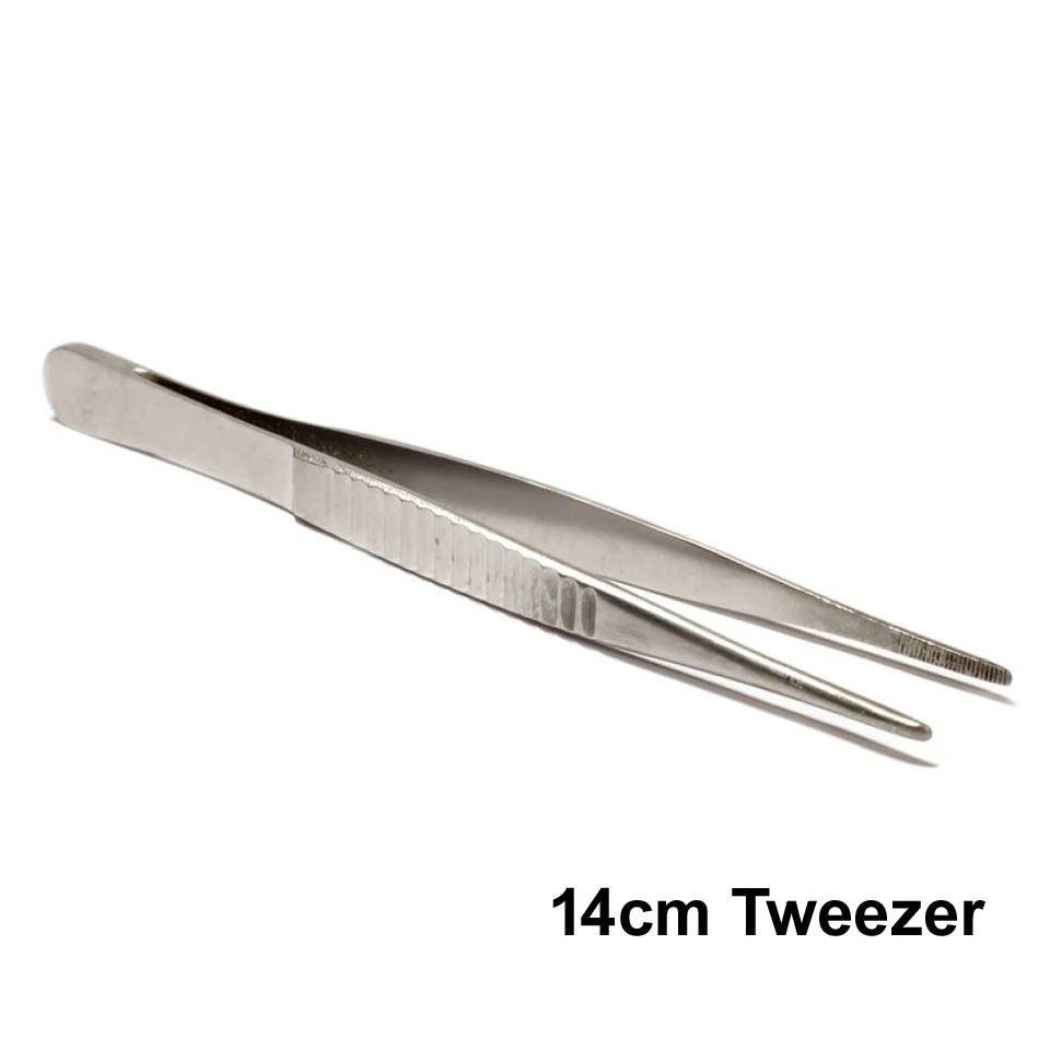 14cm Tweezer Нержавеющая сталь в форме почек стерилизованный лоток банка горшок контейнер бутылка пинцет медицинская Стоматологическая хирургическая Косметика аксессуар для татуажа - Цвет: 14cm Tweezer