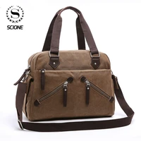 scione large size multifunctional casual canvas bag business briefcase mens tote bag messenger bag male handbags travel bag