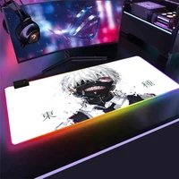 tokyo ghoul large led light rgb waterproof gaming mouse pad usb wired gamer anime mousepad mice mat 7 colors for computer pc pad