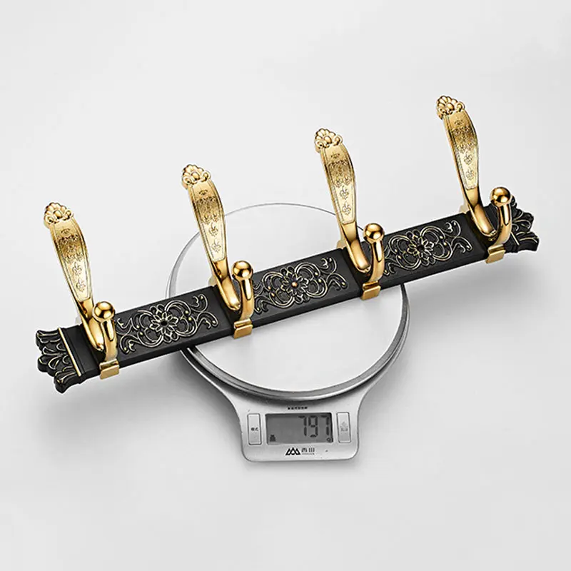 

COOANHO Coat Rack Wall Mounted, Heavy Duty Metal Hook Rack Rail with 4 Double Dual Entryway Hooks Coat Hanger Wall Mount