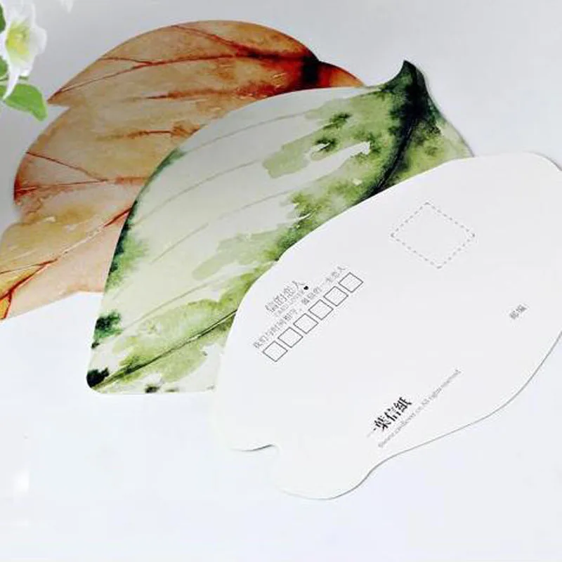 30 шт./лот открытки с новым дизайном в виде листьев красивые канцелярские