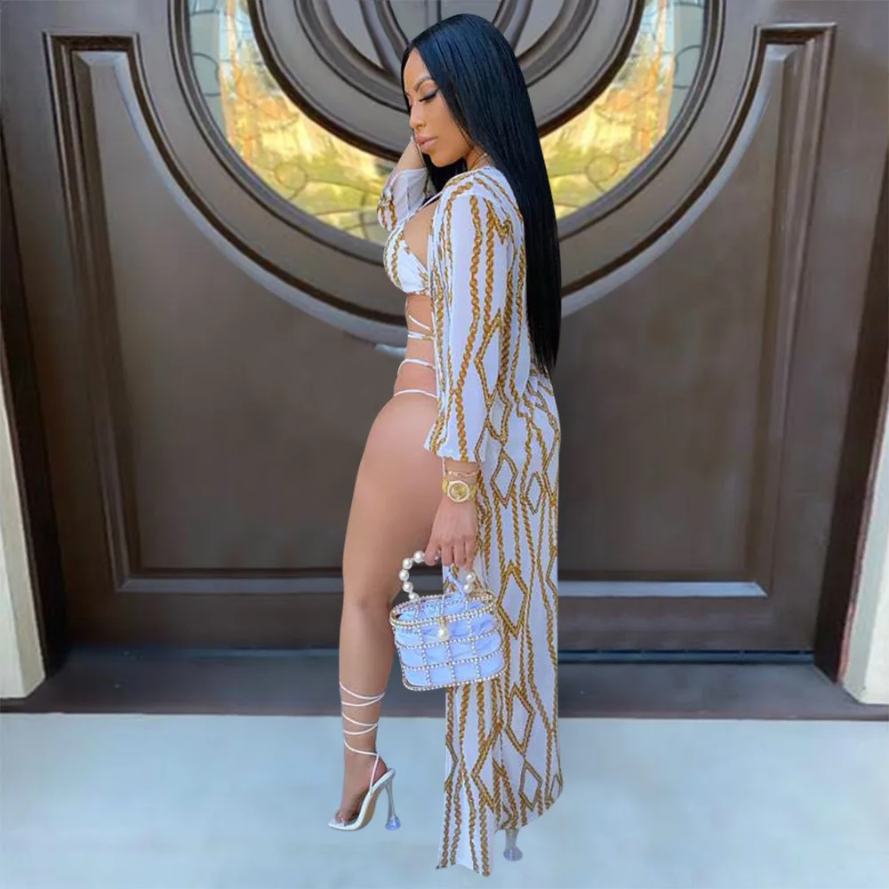 Комплект бикини женский из 3 предметов Модный пикантный купальник на бретелях