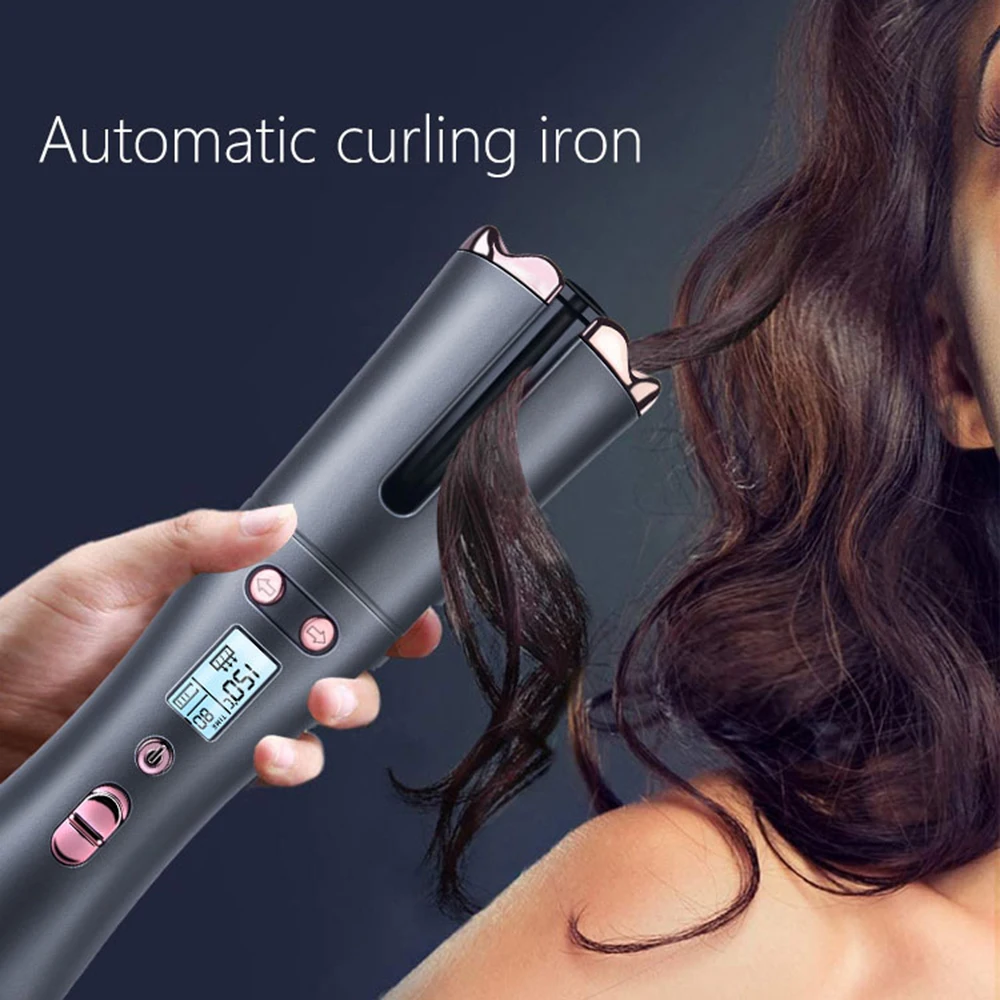 

New Auto Rotating Ceramic Hair Curler Cordless Automatic Hair Curling Iron Air Curler Spiral Crimper Hair Waver Iron Styler