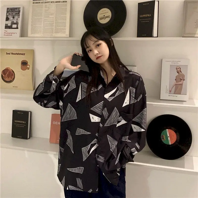 

Блузка Кардиган размера плюс свободные средней длины осенняя одежда осень 2021 Женская одежда в Корейском стиле Блузки Топы в винтажном стил...