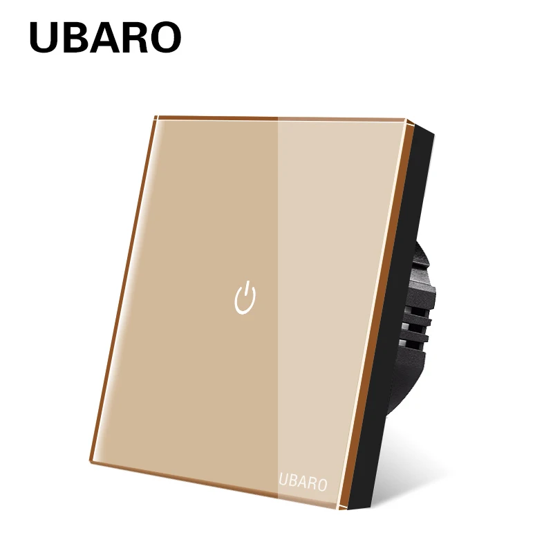 UBARO золото закаленное стекло панель сенсорный выключатель светильник настенный
