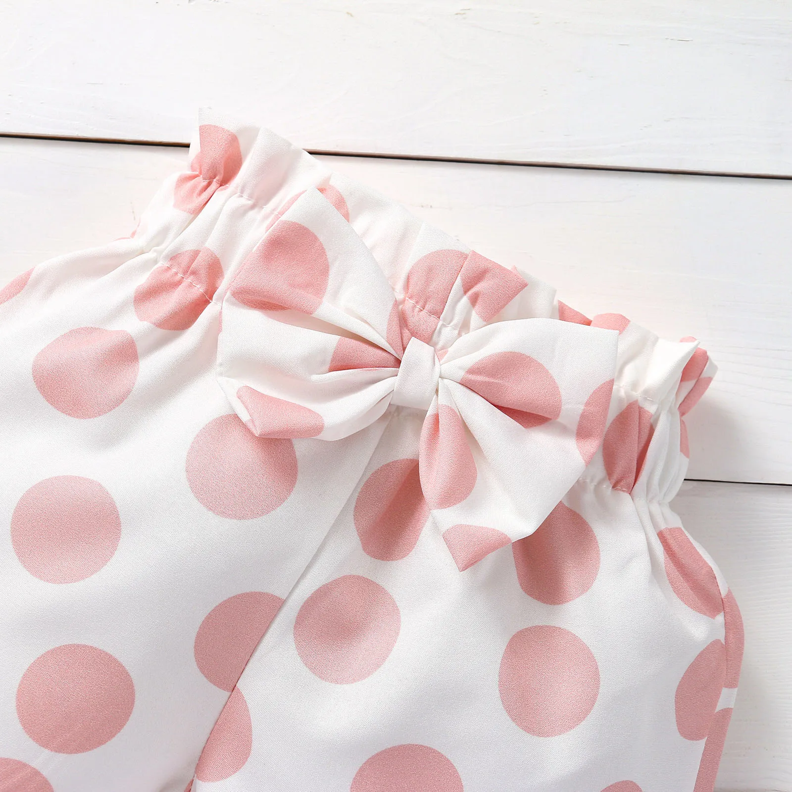 

Toddler Girl Clothes Set Summer Girls Outfits Off Shoulder Solid Tops Bow Dot Printed Shorts Kids Clothes For Girls Clothing
