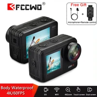 original fccwo action camera 4k 60fps eis 20mp body waterproof 5 40m wifi anti shake sport cam underwater helmet video webcam