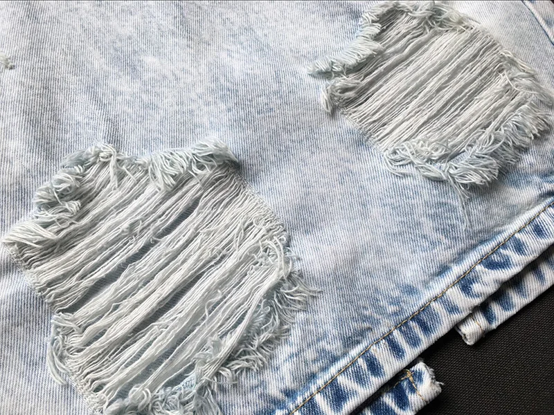 Женская рваная юбка карандаш потертые джинсы с потертыми краями и высокой талией