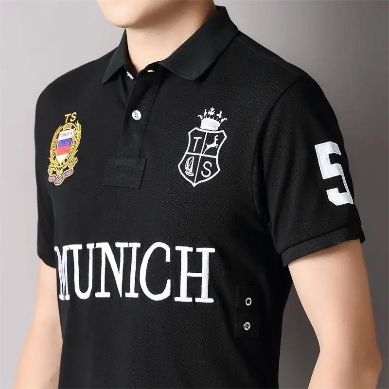 

2021 Men's Cotton Oversize New Summer High Quality Men Polo Shirts Casual Business Social Short Sleeve Embroidery Brand Hombre
