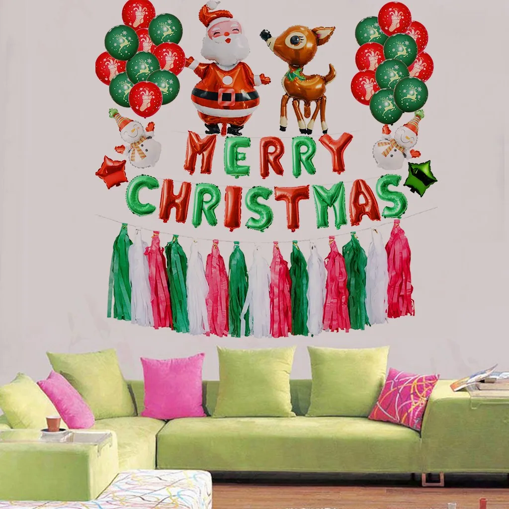 1 Набор веселых рождественских шаров Санта-Клауса снеговика оленя кисточка