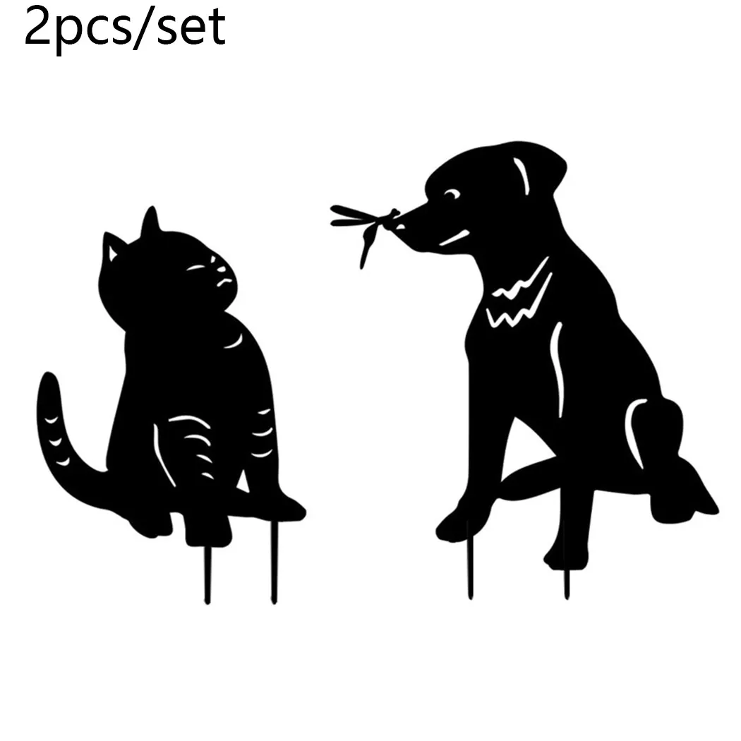

Yard Stake Acrylic Art Backyard Backyards Dog And Cat Garden Ornaments
