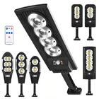 Модернизированный Светодиодный уличный фонарь на солнечной батарее светильник водонепроницаемый настенный светильник с датчиком присутствия и дистанционным управлением, садовая уличная лампа с регулируемым углом