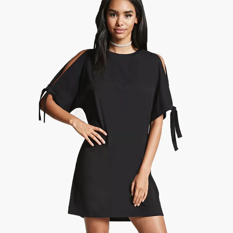 

Women's T-shirt solid color T-shirt short sleeve women's summer round neck medium length top women's thin