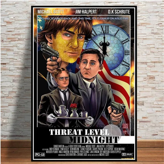 

Office Threat Level Midnight Movie Character Poster Canvas Paintings And Prints Living Room Nordic Decoration Home Wall Picture