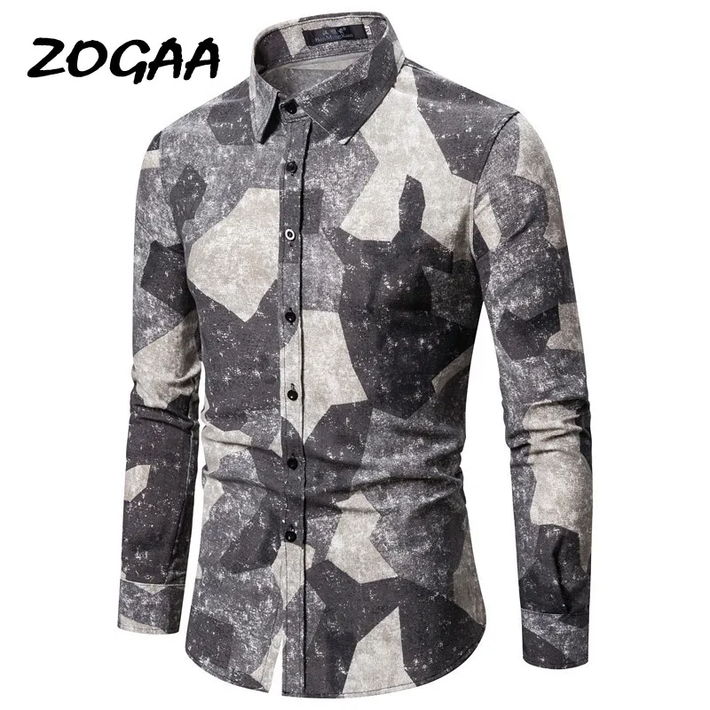 ZOGAA 2020 весенняя и осенняя Новая Мужская модная повседневная Европейская рубашка