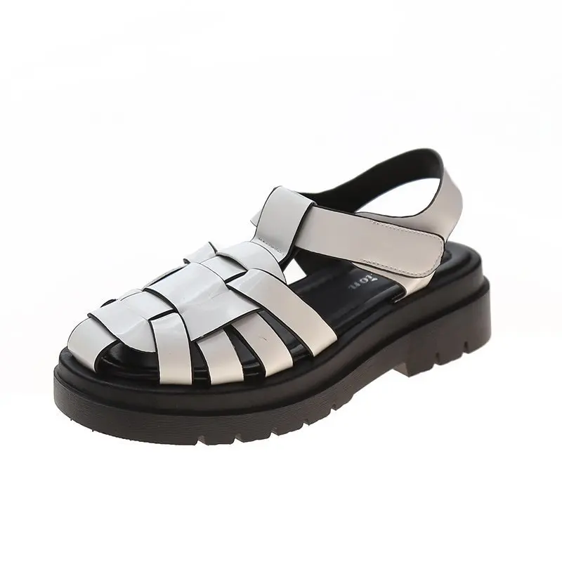 

Summer Shoes woman Platform Sandals Women Soft Leather Casual Open Toe Gladiator Square Heel Women Shoes