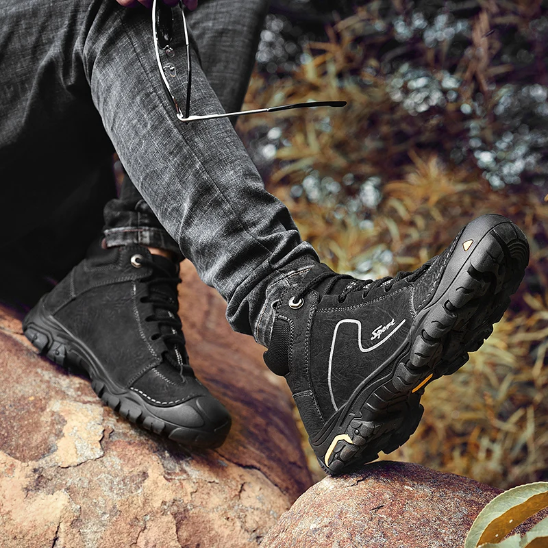 Мужские ботинки Мужская зимняя обувь размер 39 44 Теплые ботильоны для кожаных