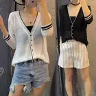 Женские свитера, кардиган, летний свитер, женский свободный кардиган с рукавом три четверти, одежда для защиты от солнца