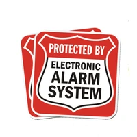 2x funny electronic alarm system warning car sticker reflective pvc decal for bmw audi ford vw honda toyota12cm12cm