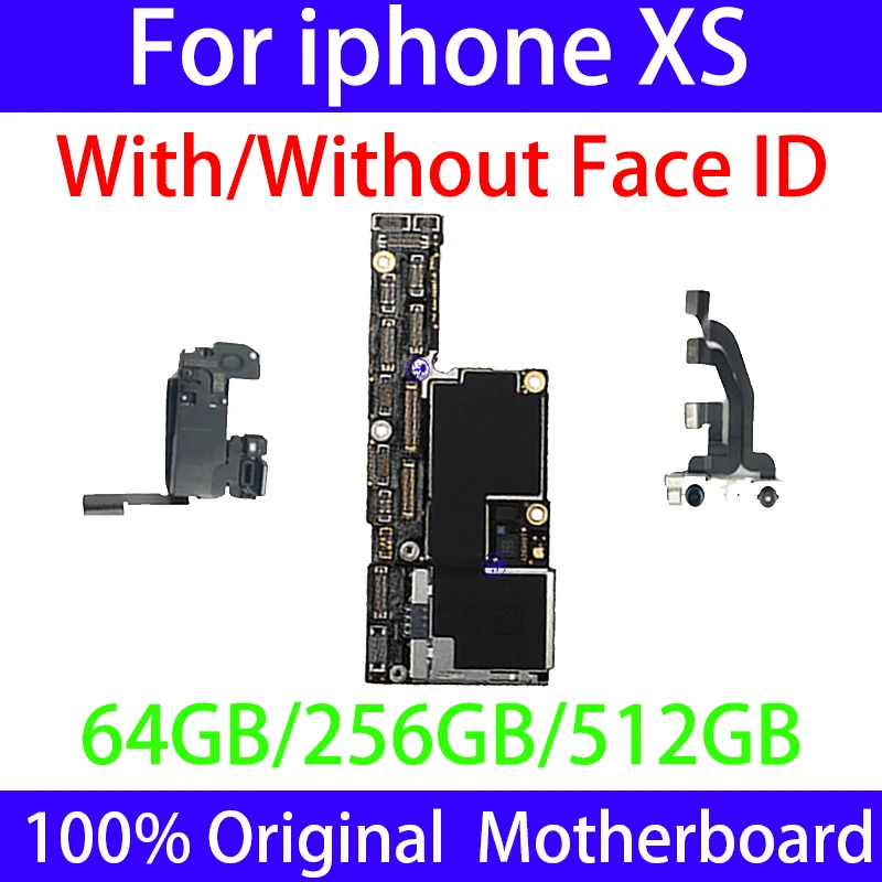 

Original motherboard for iphone xs Motherboard with/NO Face ID Free ICloud 64G 256G 512G Unlocked Main Logic Board iphone xs IOS