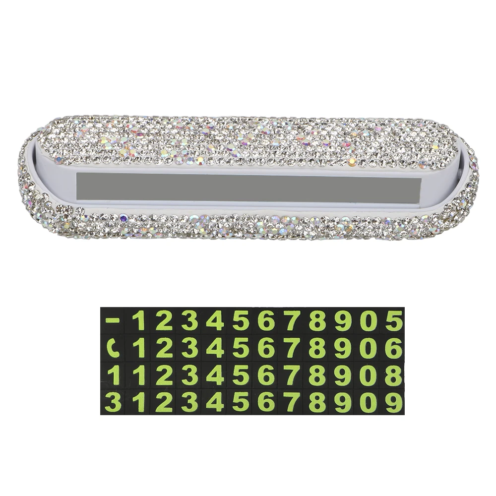 Алмазная кристальная автомобильная парковочная карта, автомобильная наклейка, автомобильная Временная парковочная карта, скрываемая Магнитная адсорбционная табличка с номером телефона