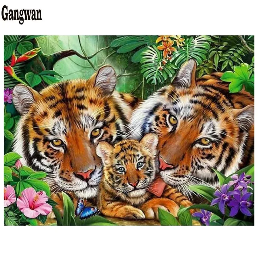 

Алмазная живопись с изображением тигра, алмазная живопись, алмазная вышивка 5d «сделай сам», полноразмерная Алмазная мозаика, вышивка крест...